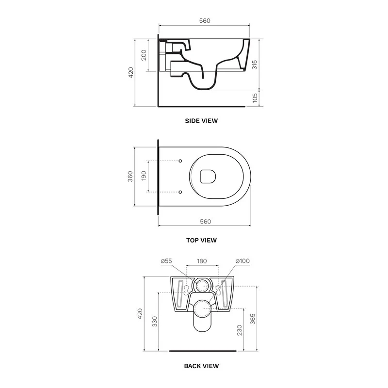 Parisi Link Wall Hung Pan - White Gloss - Image 2