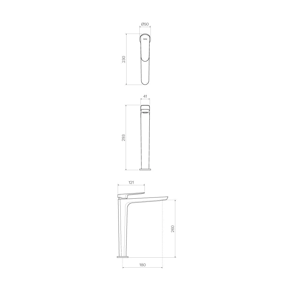 Parisi Loom High Basin Mixer - Matt Black - Image 2