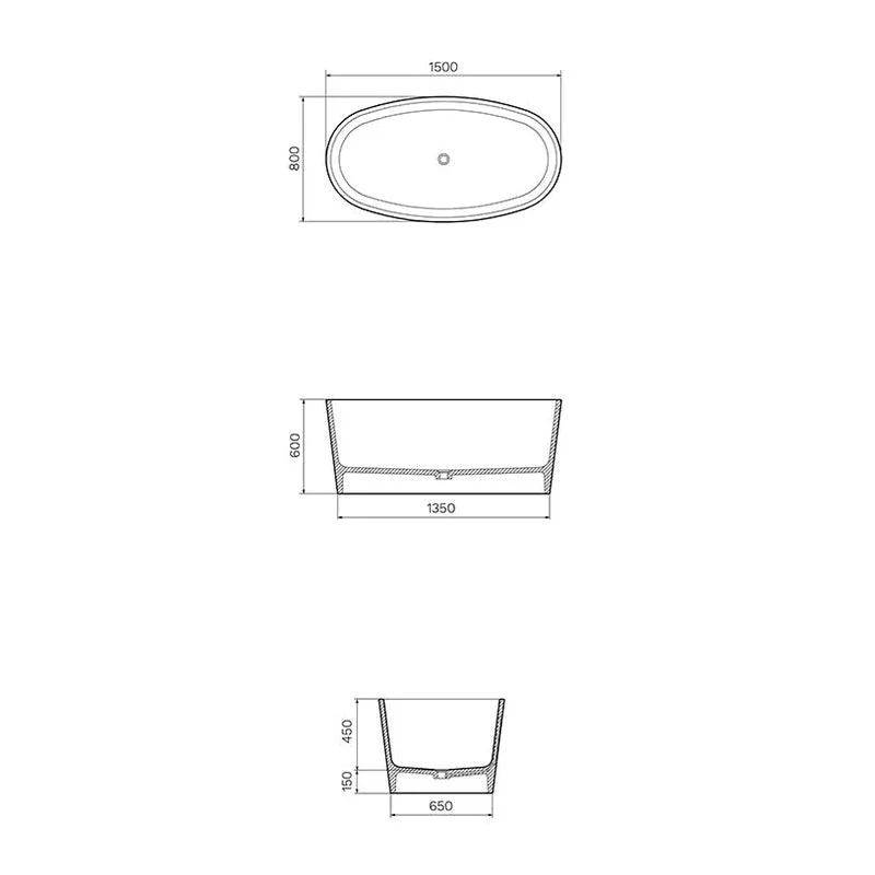 Parisi Neo 1500mm Freestanding Bath - Image 2
