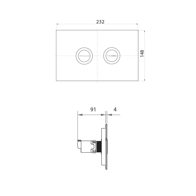 Parisi Pneumatic Twin Button Set - Brushed Nickel - Image 2