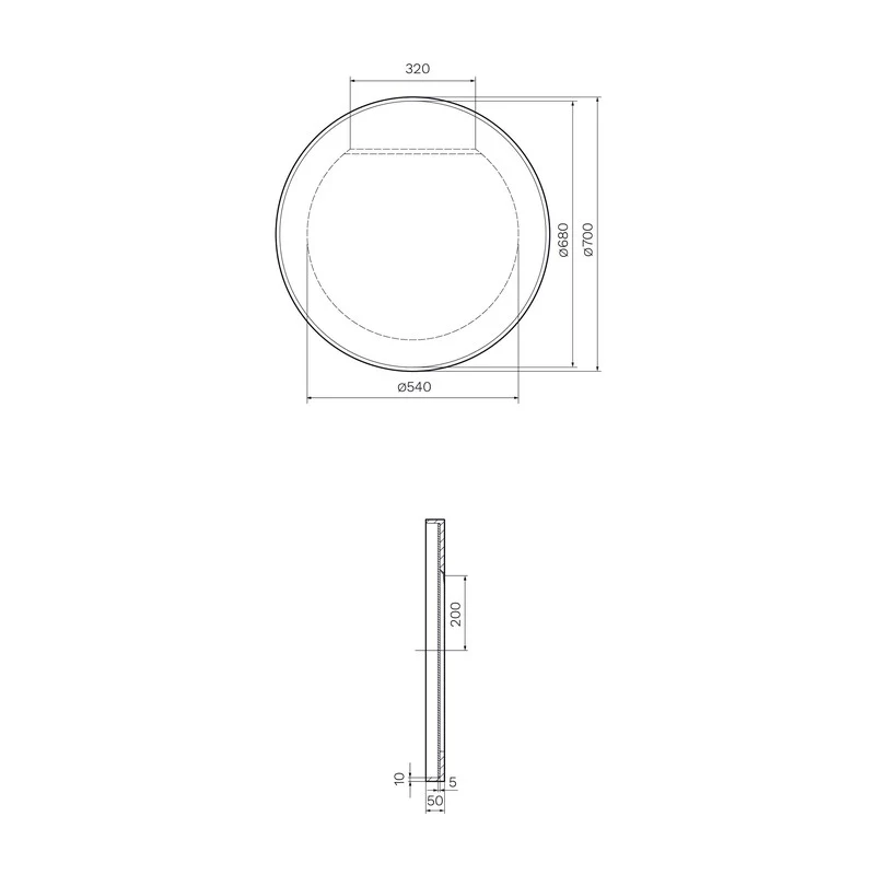 Parisi Pure Oval Mirror - Matt Black - Image 2
