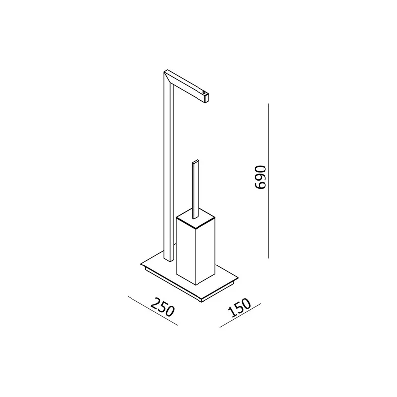 Parisi Quadro Freestanding Toilet Roll Holder and Brush Set - Image 2