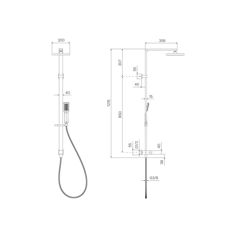Parisi Quasar II Shower Column with Sliding Rail - Chrome - Image 2