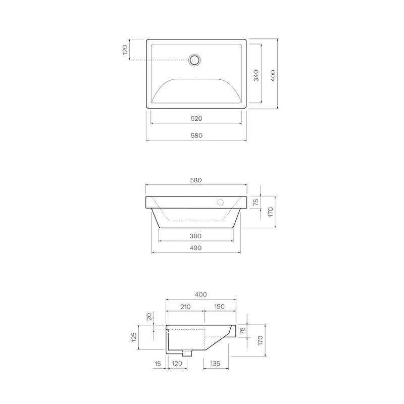 Parisi Quasar Semi Recessed Basin - Image 2