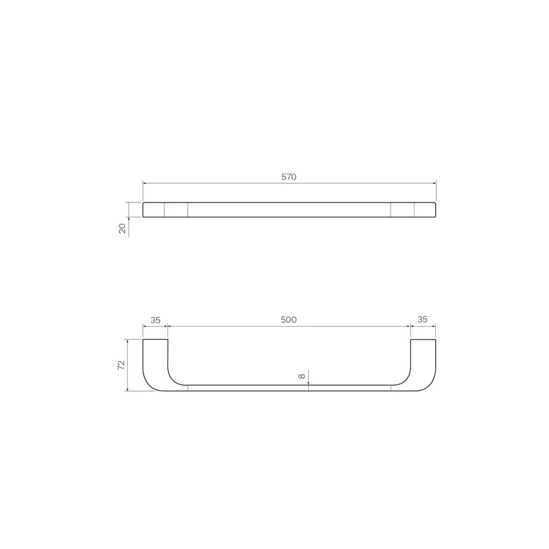 Parisi Quasar Single Towel Rail 570mm - Image 2