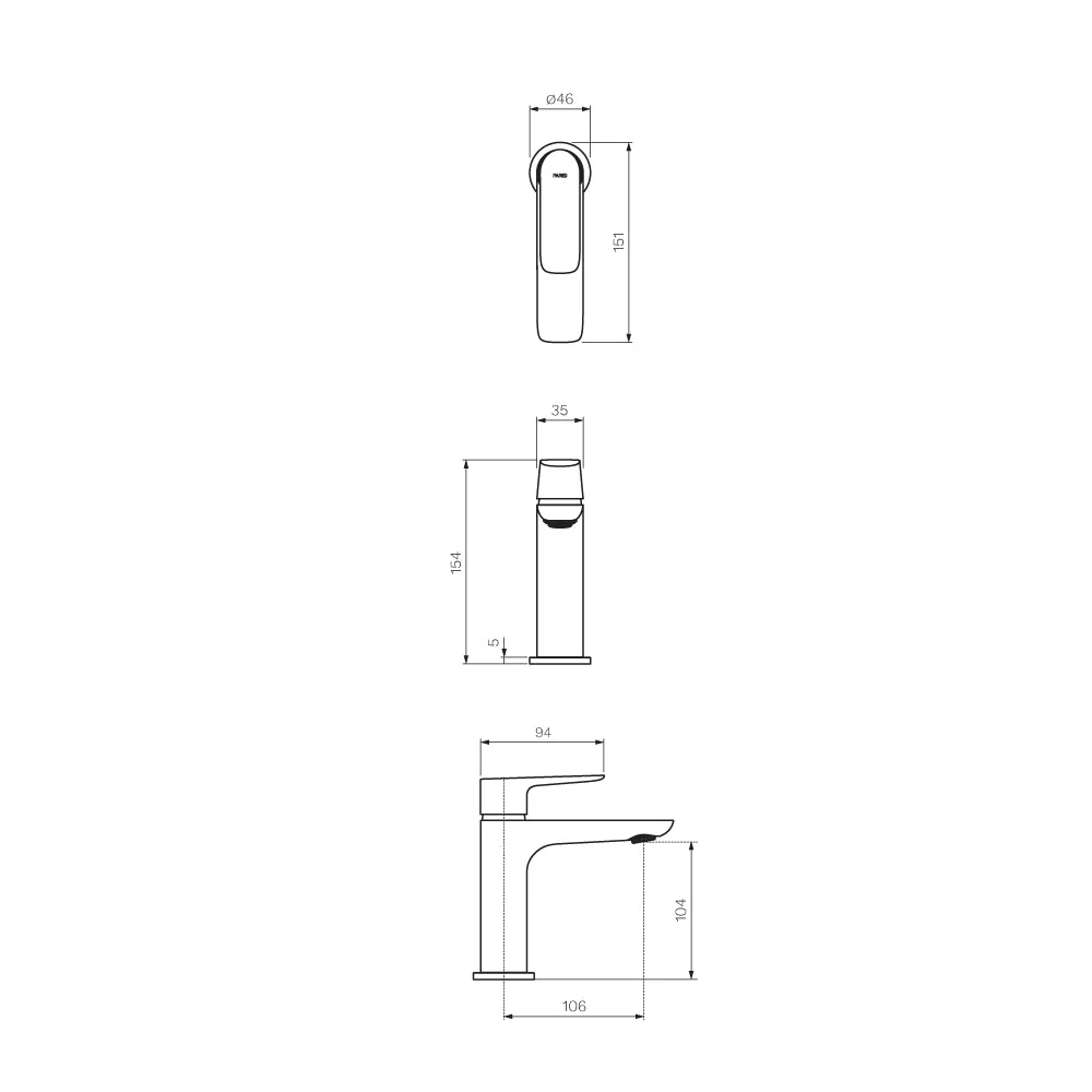 Parisi Slim II Basin Mixer - Fucile - Image 2