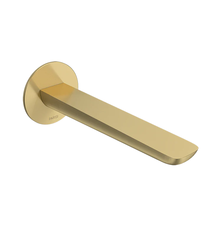 Parisi Slim II Wall Bath Spout 190mm - Brushed Brass