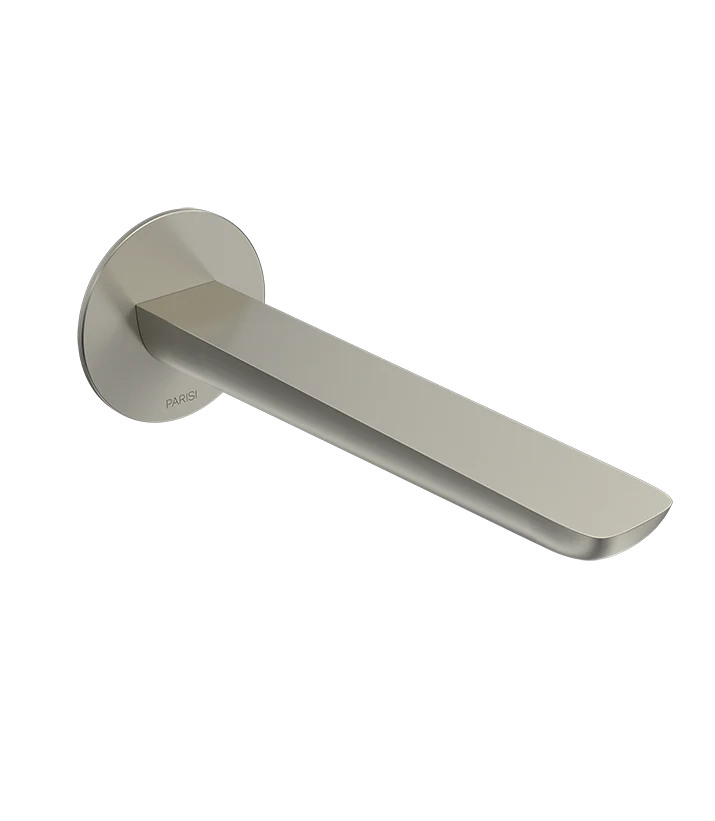 Parisi Slim II Wall Bath Spout 190mm - Brushed Nickel