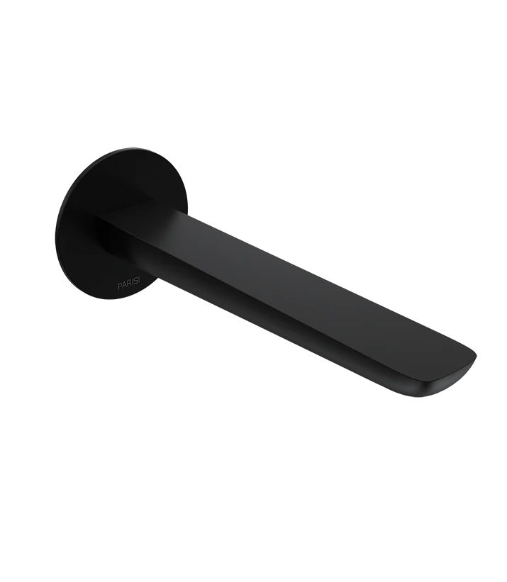 Parisi Slim II Wall Bath Spout 190mm - Matt Black