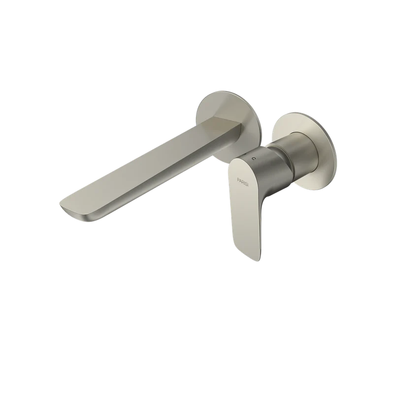 Parisi Slim II Wall Mixer with 190mm Spout (Individual Flanges) - Brushed Nickel