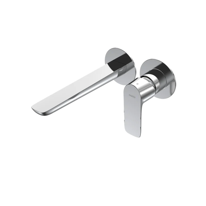Parisi Slim II Wall Mixer with 190mm Spout (Individual Flanges) - Chrome
