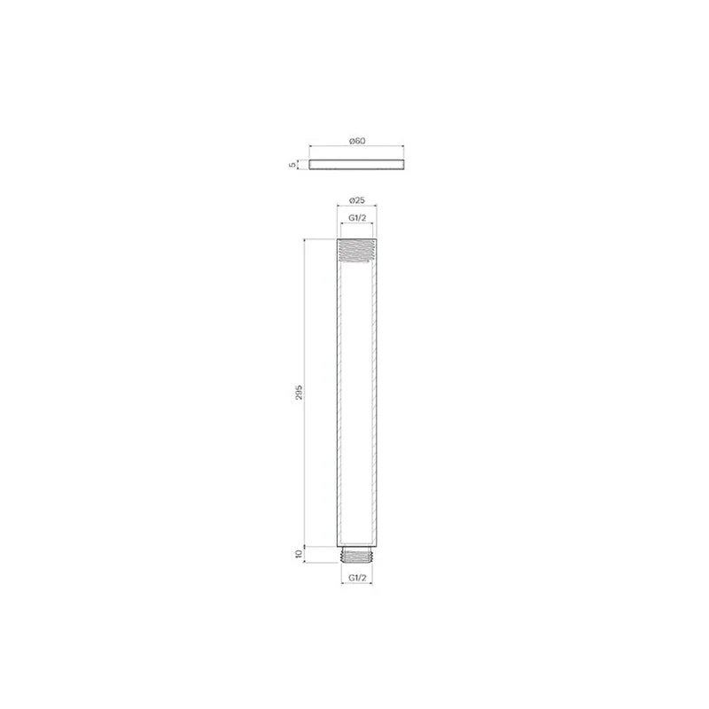 Parisi Tondo Ceiling Shower Arm 300mm - Fucile - Image 2