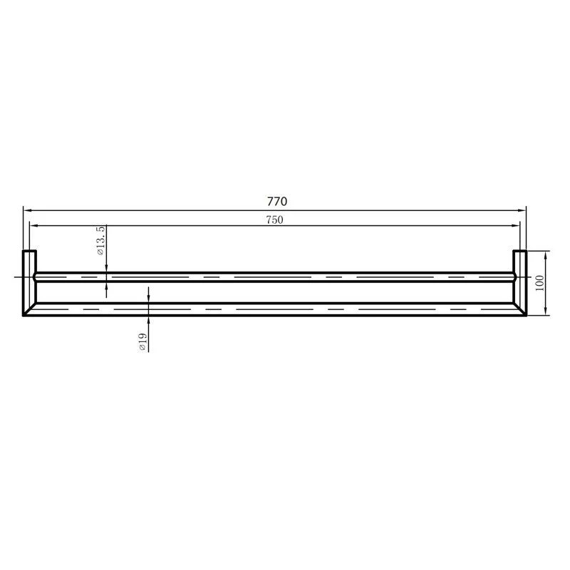 Parisi Tondo Double Towel Rail 770mm - Matt Black - Image 2