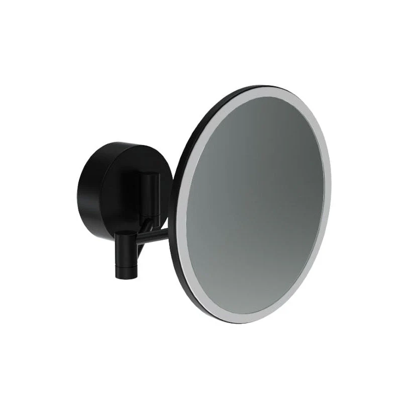 Parisi Tondo II Round Magnifying X5 Mirror with Dual Light  - Matt Black