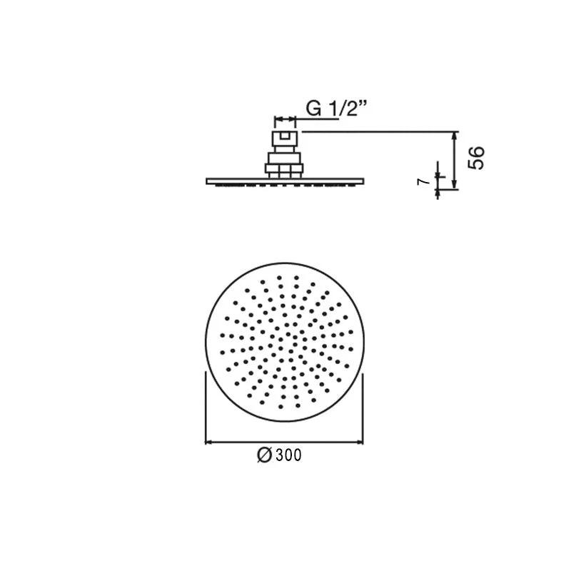 Parisi Tondo Brass Round Shower Head 300mm - Brushed Nickel - Image 2