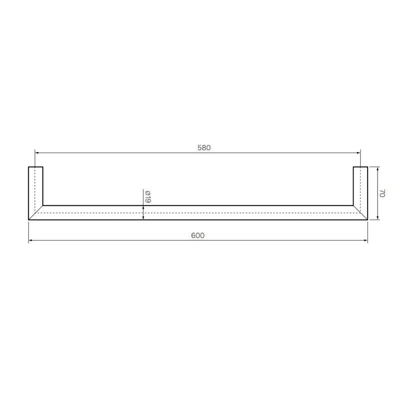Parisi Tondo Single Towel Rail 600mm - Fucile - Image 2