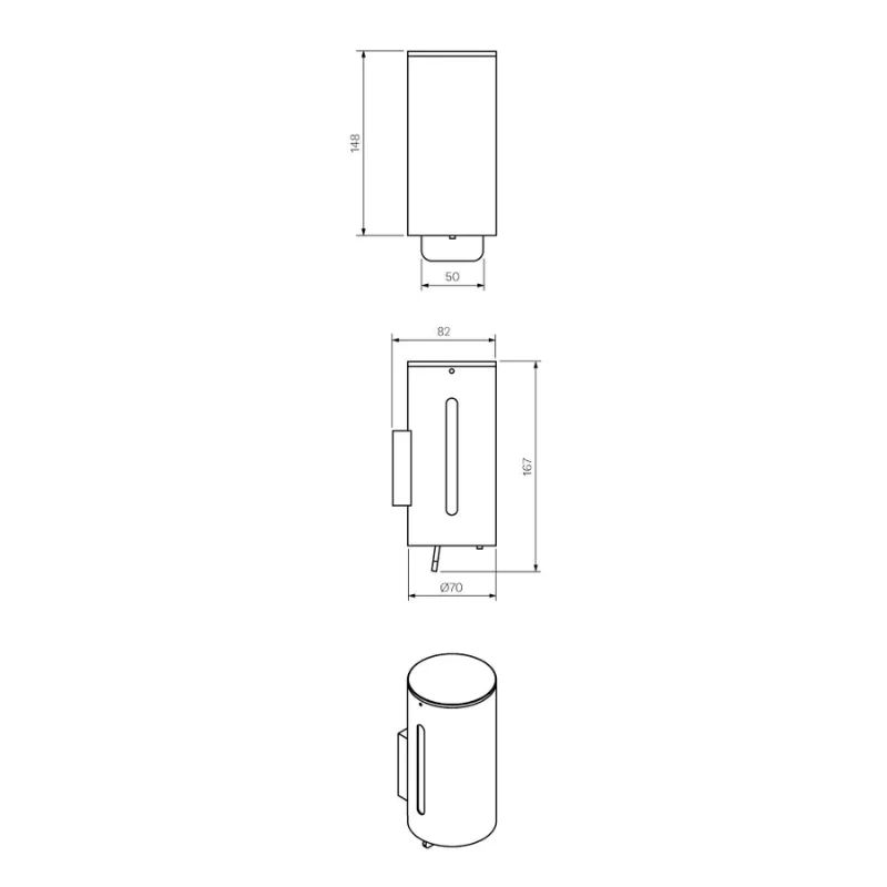 Parisi Tondo Wall Mounted Shower Soap Dispenser - Matt Black - Image 2