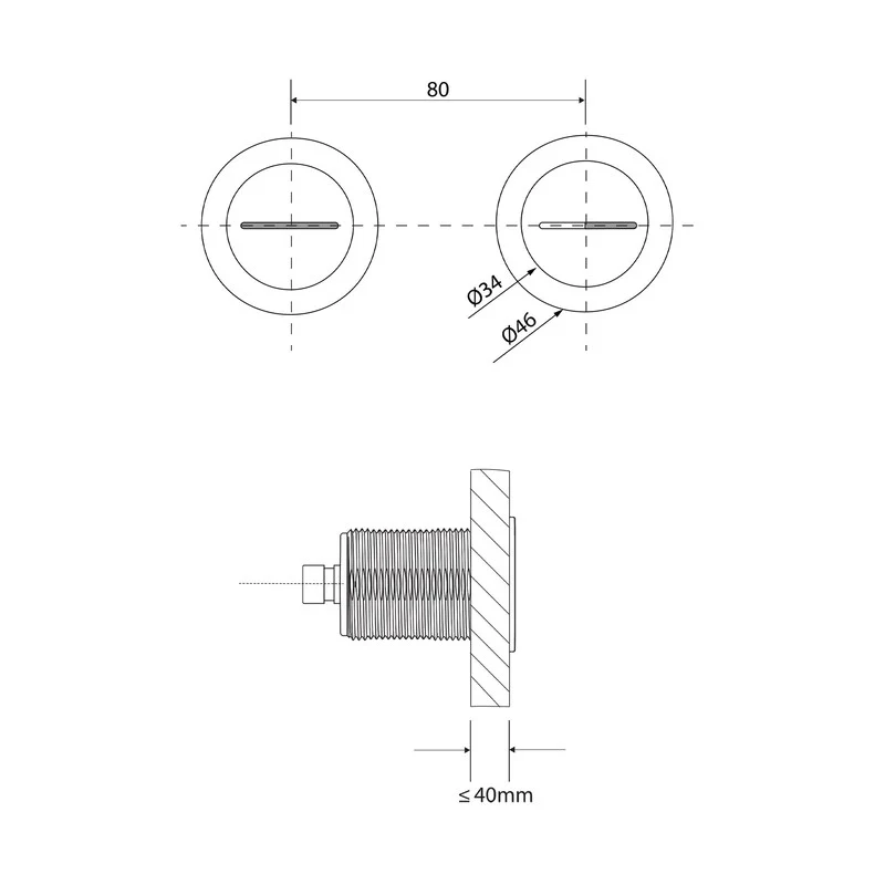 Parisi Twin Button Set for Low Level Cisterns - Chrome - Image 2