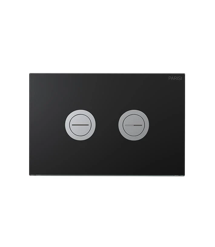 Parisi Twin Button Set for Low Level Cisterns - Black Glass