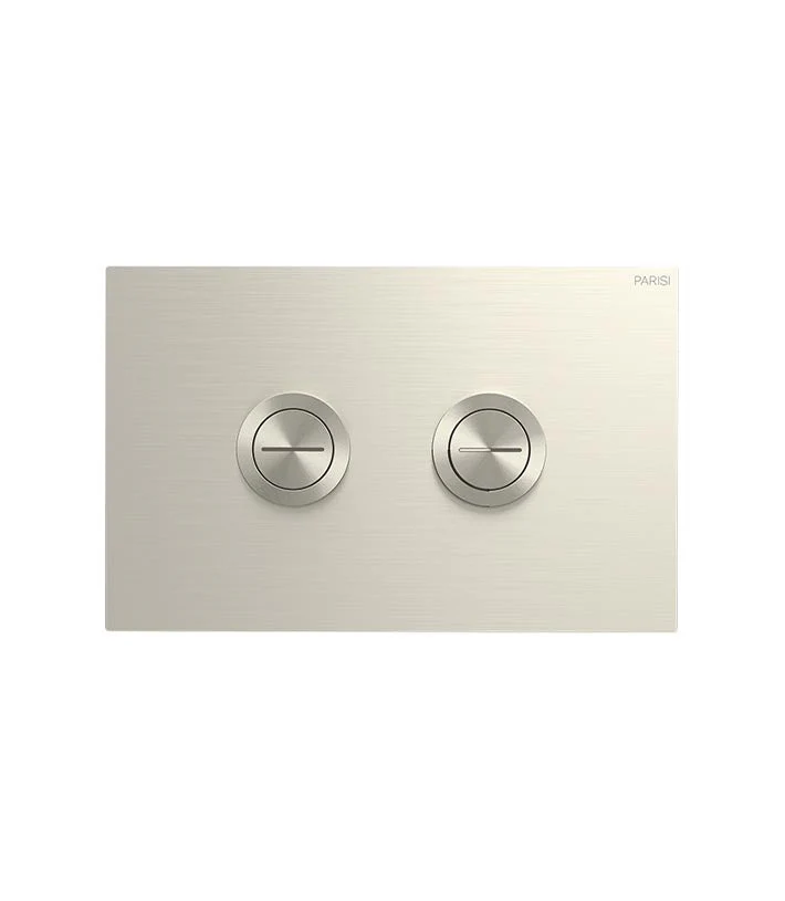 Parisi Twin Button Set for Low Level Cisterns - Brushed Nickel