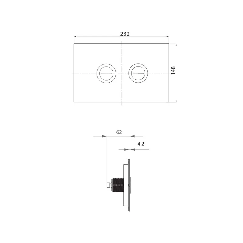 Parisi Twin Button Set for Low Level Cisterns - Chrome - Image 2