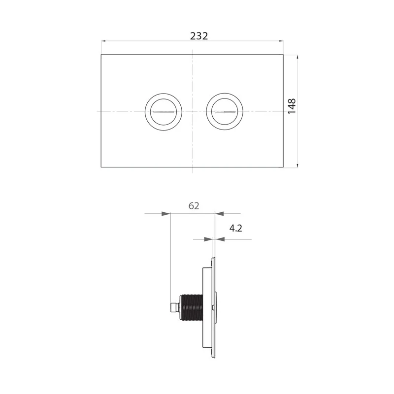Parisi Twin Button Set for Low Level Cisterns - White Glass - Image 2