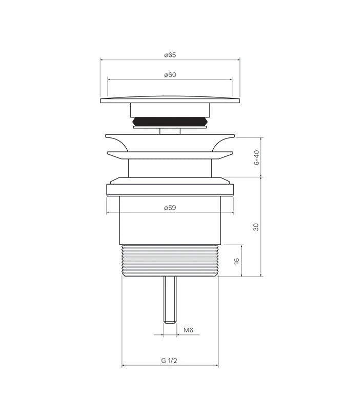 Parisi Universal Clic-Clac Pop Up Waste 32mm - Brushed Nickel - Image 2