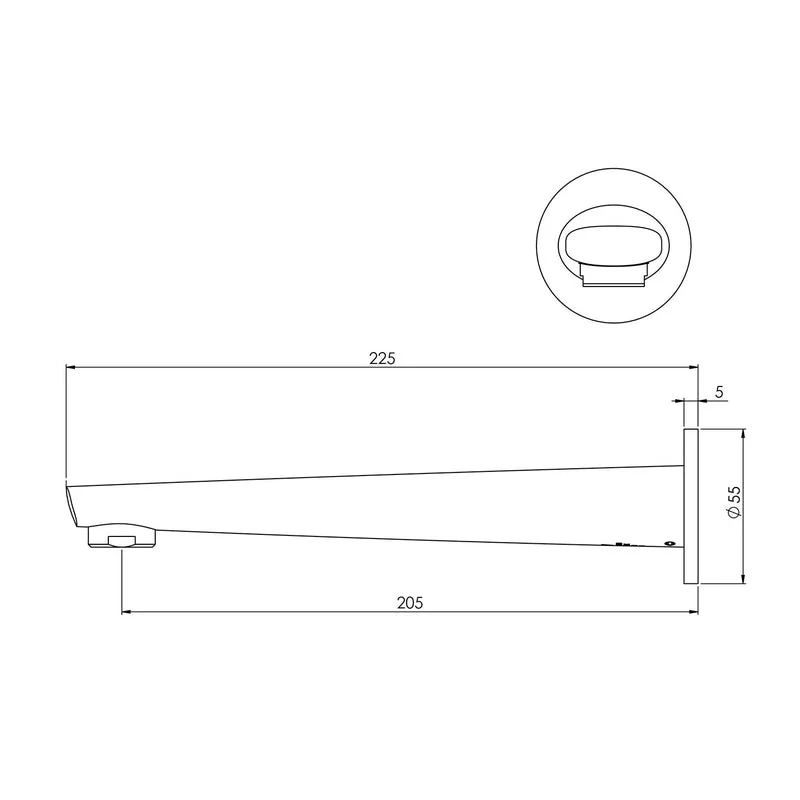 Phoenix Arlo Wall Bath Outlet 200mm - Chrome - Image 2