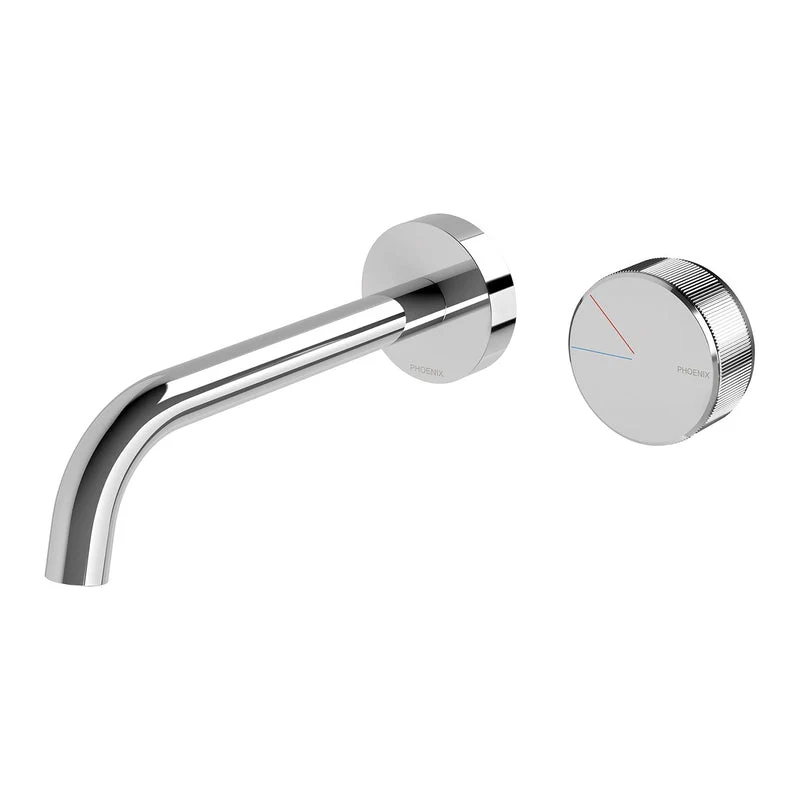 Phoenix Axia Wall Basin/Bath Curved Outlet Mixer Set 180mm - Chrome