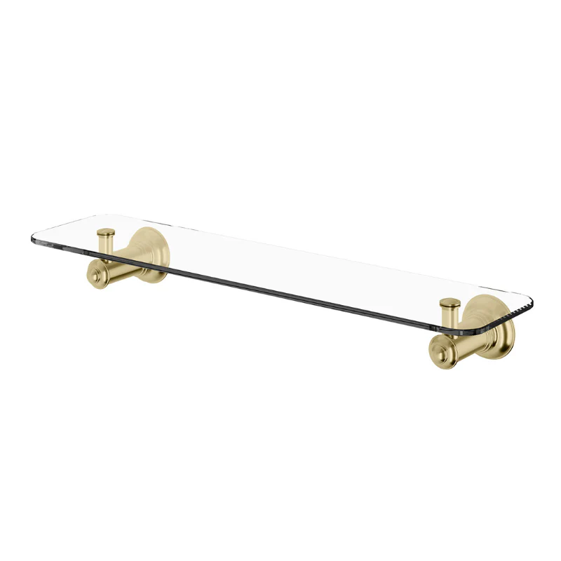 Phoenix Cromford Glass Shelf 450mm - Brushed Gold