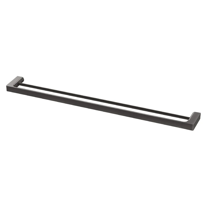 Phoenix Gloss Double Towel Rail 800mm - Brushed Carbon