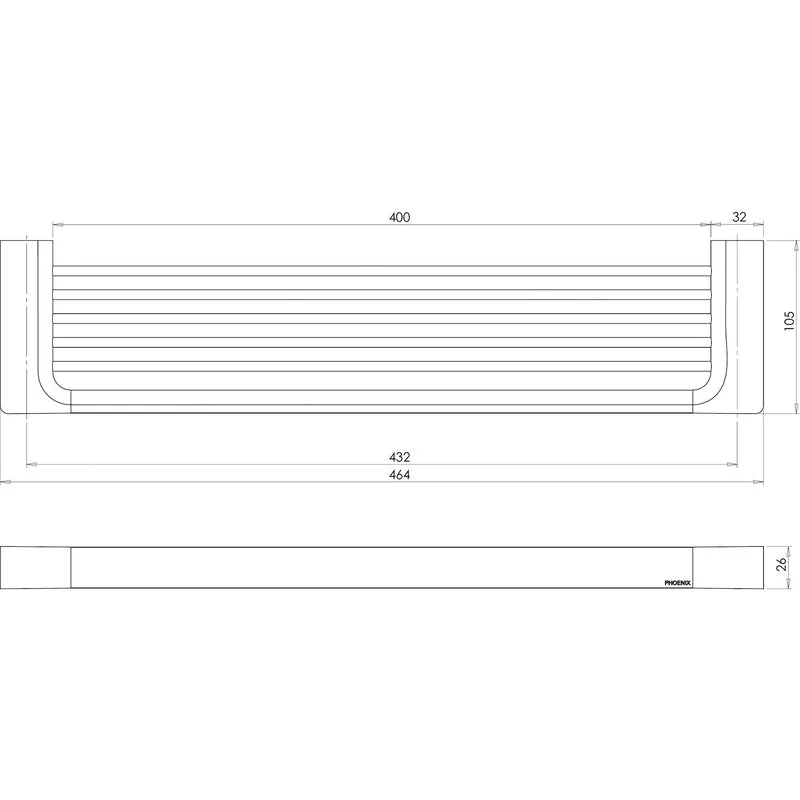 Phoenix Gloss Shower Shelf - Black Matte - Image 2
