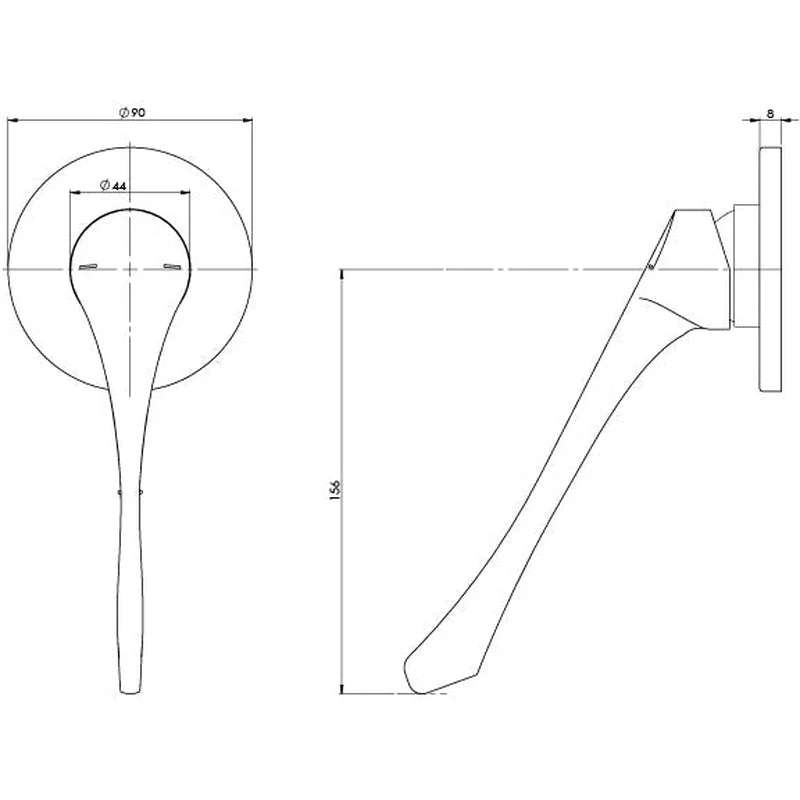Phoenix Ivy MKII Extended Handle Shower / Wall Mixer Trim Kit - Chrome - Image 2