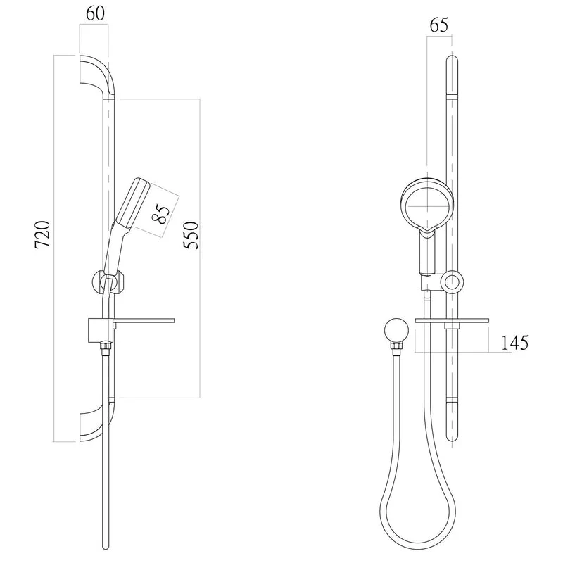 Phoenix Ivy Rail Shower - Chrome - Image 2