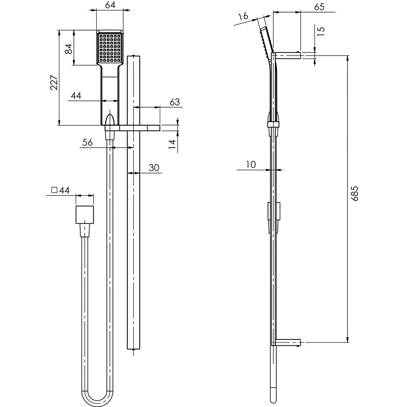 Phoenix Lexi Deluxe Rail Shower - Chrome - Image 2