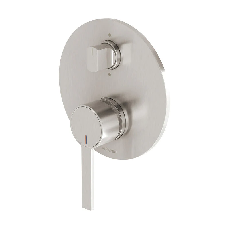 Phoenix Lexi MKII Wall Shower / Bath Diverter Mixer - Brushed Nickel