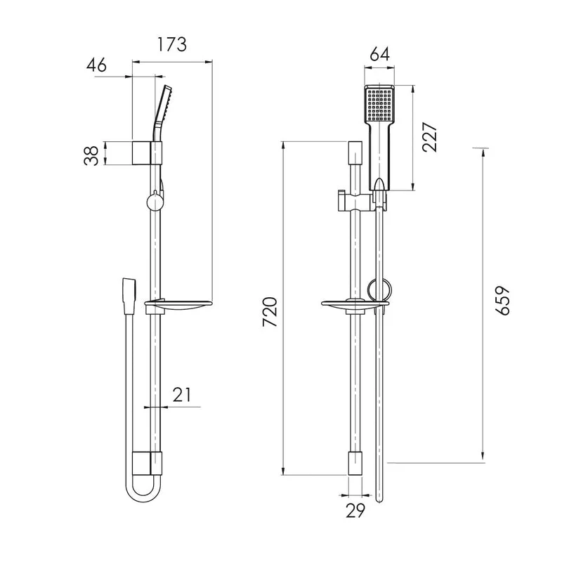 Phoenix Lexi Rail Shower - Chrome - Image 2