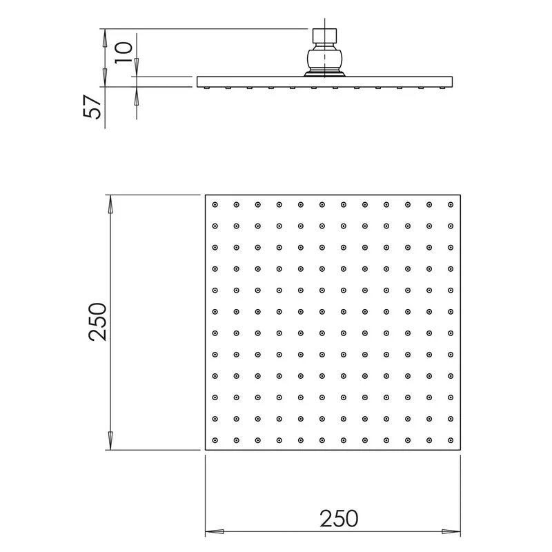 Phoenix Lexi Shower Rose / Shower Head 250mm Square - Chrome - Image 2