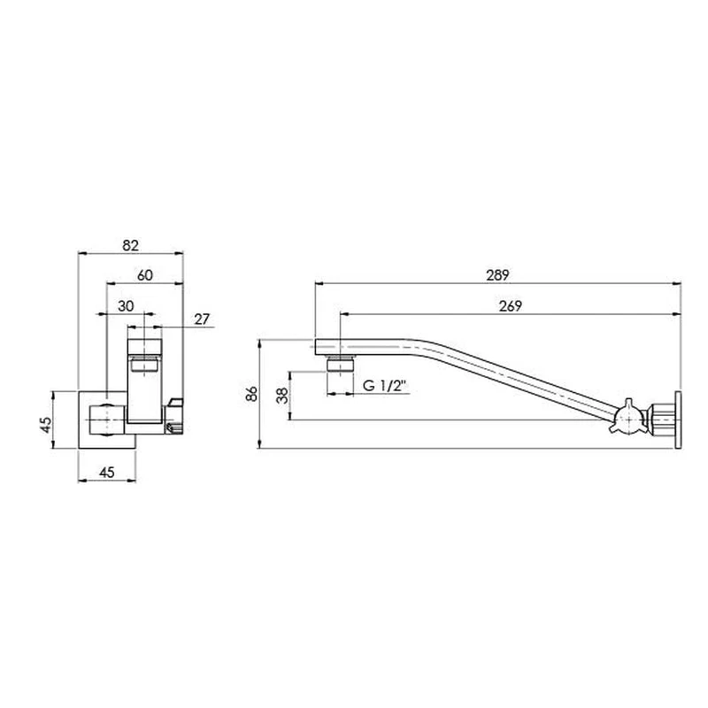 Phoenix Lexi Universal Shower Arm - Chrome - Image 2