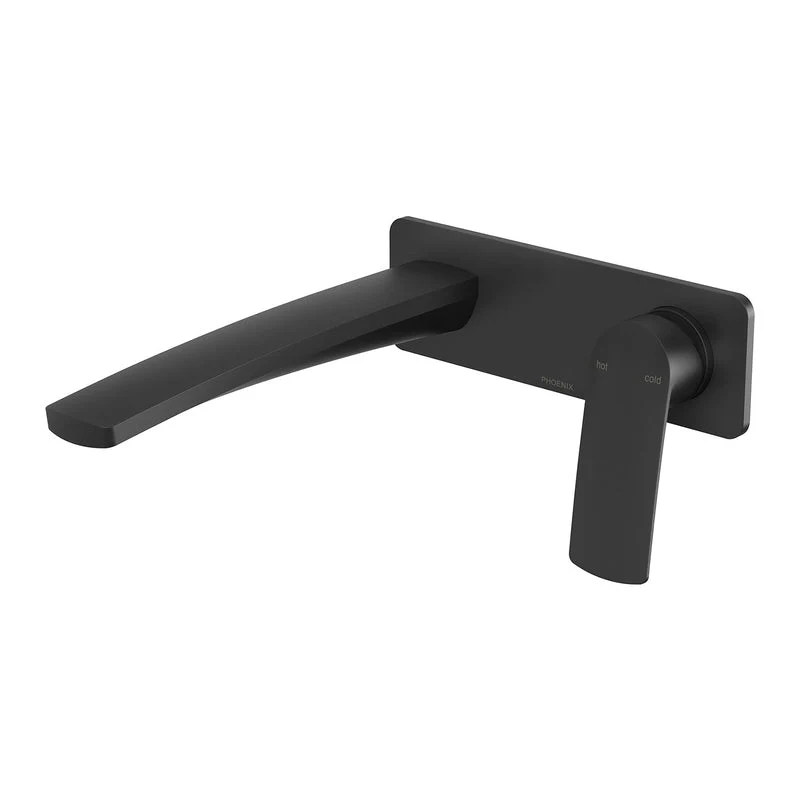 Phoenix Mekko Wall Basin / Bath Mixer Set 200mm - Black Matte