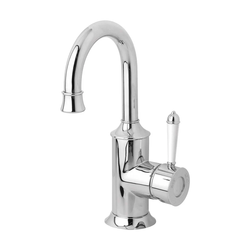 Phoenix Nostalgia Basin Mixer 120mm Gooseneck - Chrome / Natural White