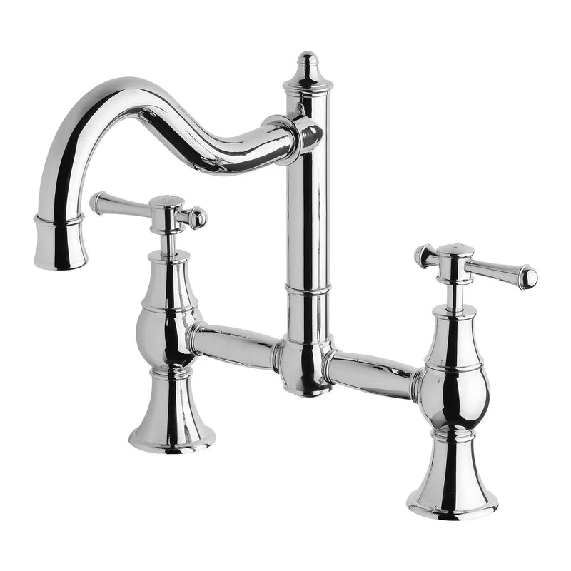 Phoenix Nostalgia Exposed Sink Set Shepherds Crook - Chrome