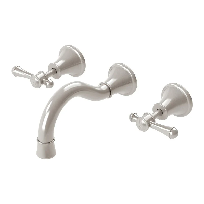 Phoenix Nostalgia Lever Basin / Bath Set 180mm Shepherds Crook - Brushed Nickel