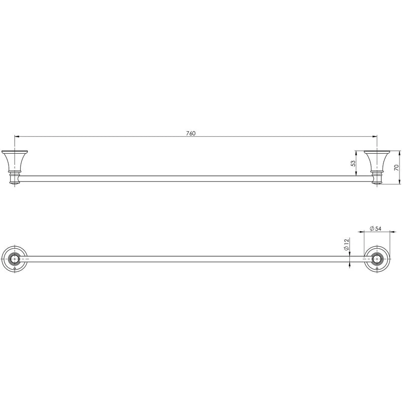 Phoenix Nostalgia Single Towel Rail 760mm - Antique Black - Image 2