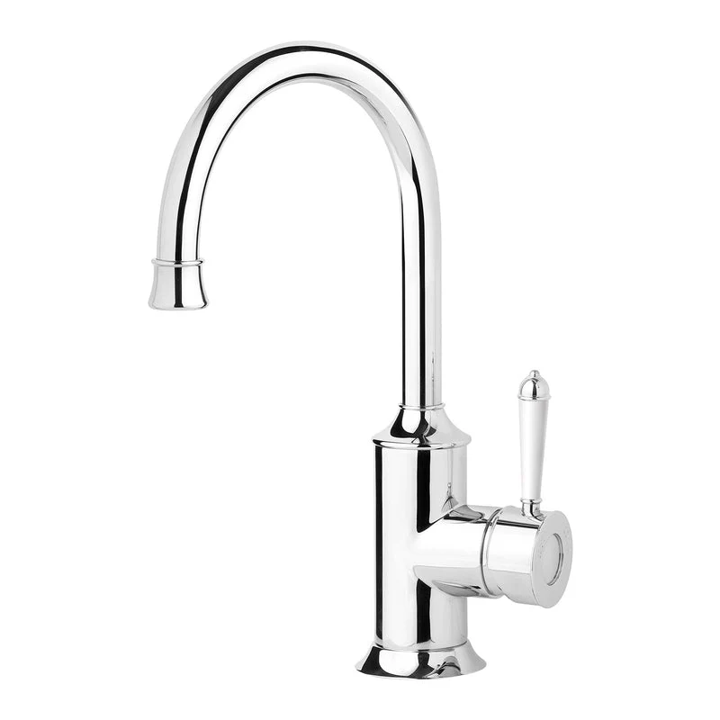 Phoenix Nostalgia Kitchen Sink MIxer Tap 160mm Gooseneck - Chrome / Natural White