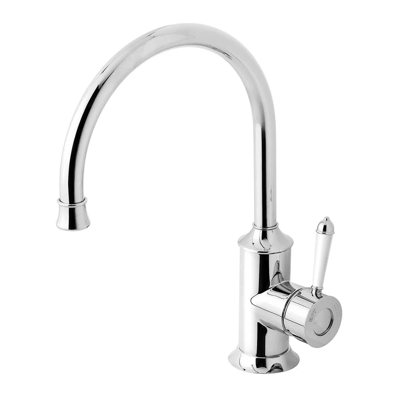 Phoenix Nostalgia Kitchen Sink MIxer Tap 220mm Gooseneck - Chrome / Natural White