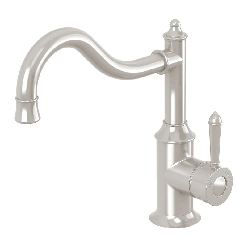 Phoenix Nostalgia Kitchen Sink MIxer Tap 220mm Shepherds Crook - Brushed Nickel