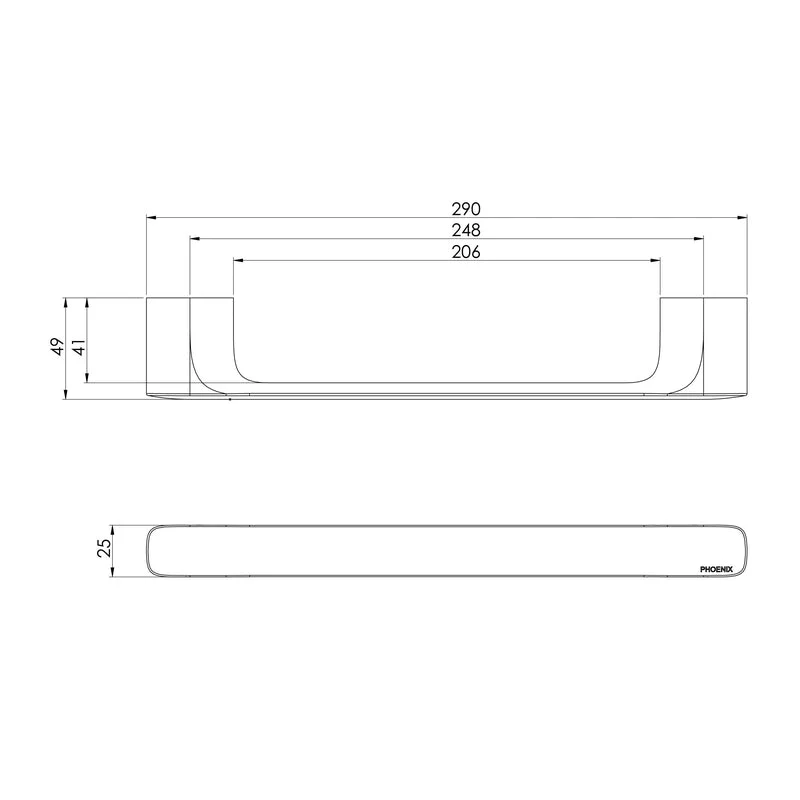 Phoenix Nuage Hand Towel Rail - Brushed Nickel - Image 2