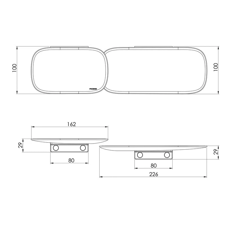 Phoenix Nuage Shower Shelves - Brushed Nickel - Image 2