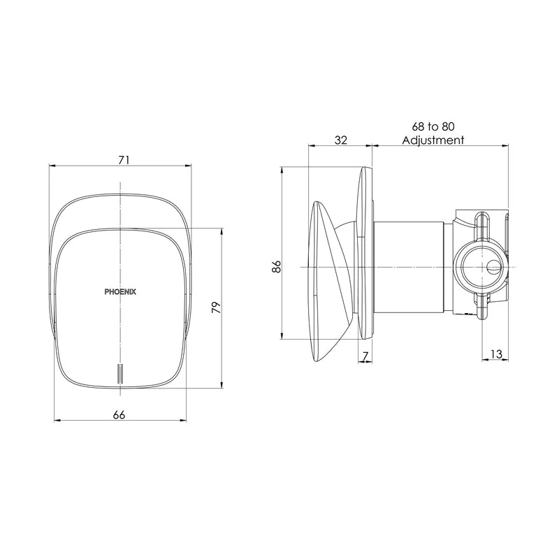 Phoenix Nuage Shower / Wall Mixer - White Matte - Image 2